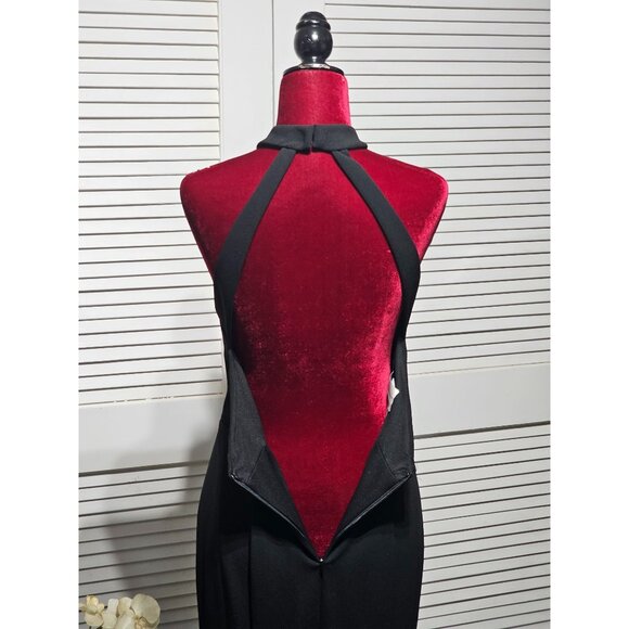 BHLDN Women's Black Crepe Serephina Open Back Slit Maxi Dress Size 12 2806 - Picture 10 of 13